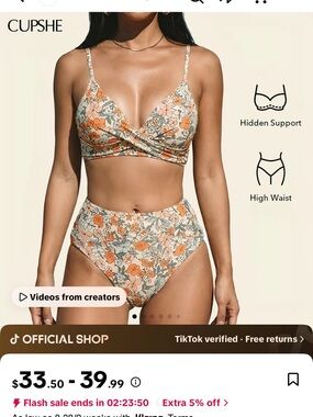 Cupshe high waisted swim suit